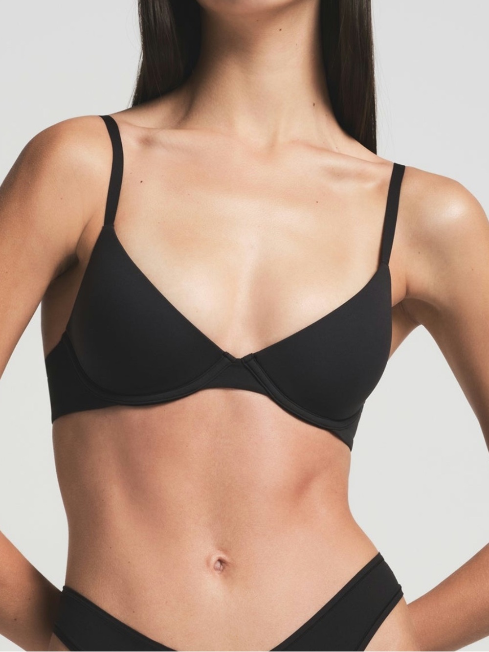 SKIMS Black Underwire Triangle Bra